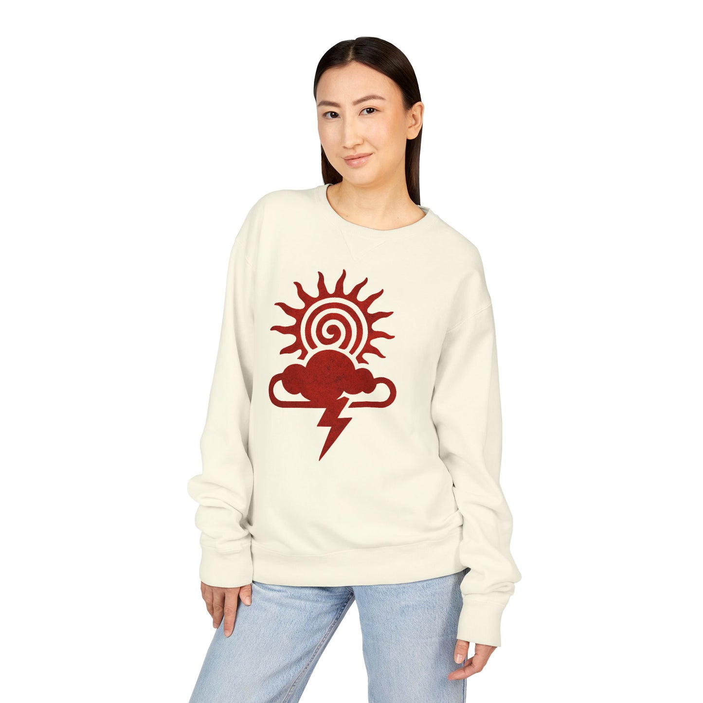 Sun & Storm Crewneck Sweatshirt, Cozy Unisex Apparel, Perfect Gift for Weather Lovers, Casual Style, Everyday Comfort