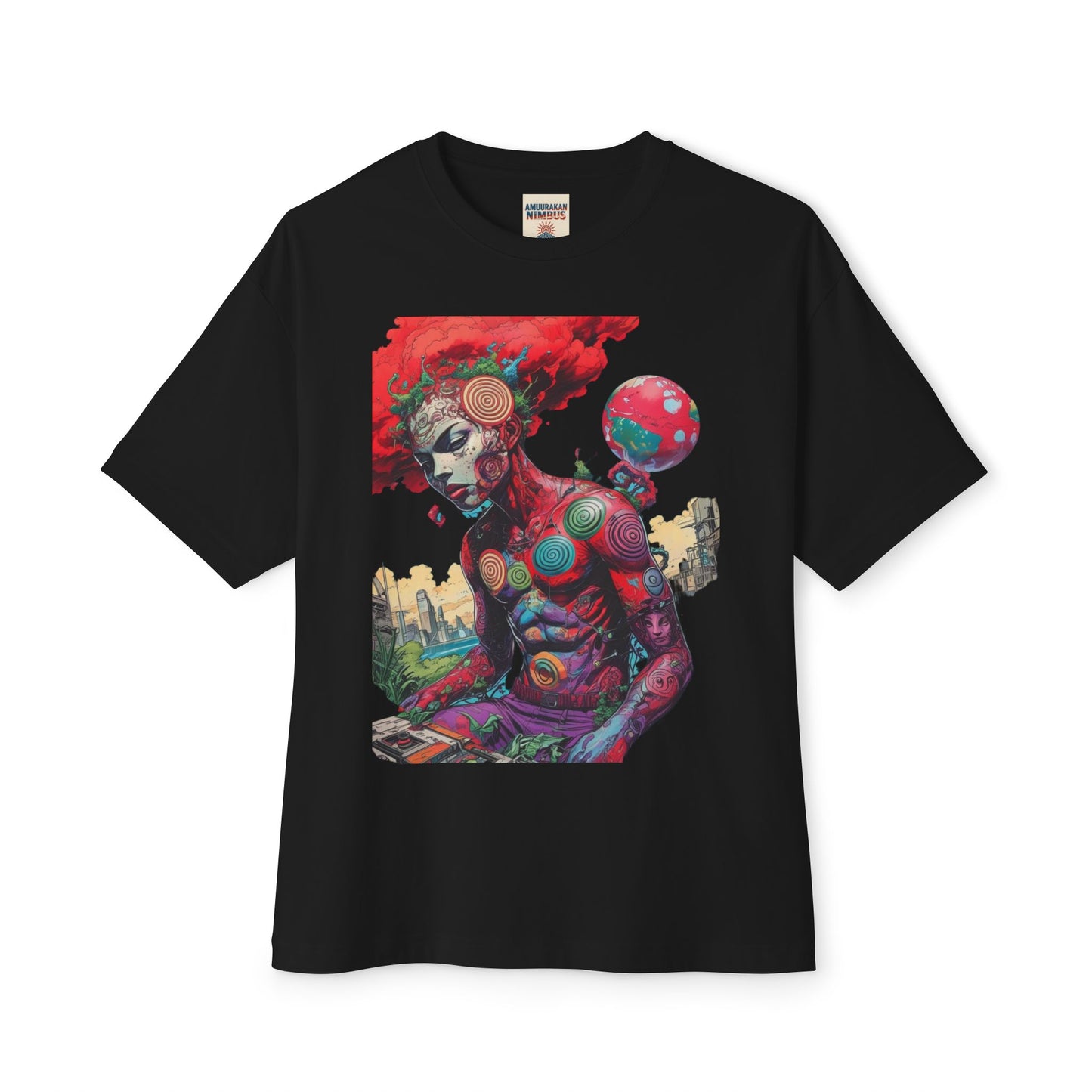 Vibrant Art Graphic Tee, Oversized Unisex Tee, Streetwear Fashion, Artistic Gift, Casual Summer Wear