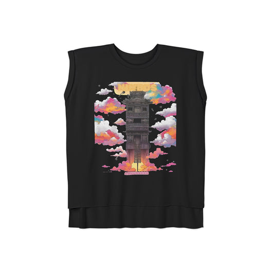 Women’s Flowy Rolled Cuffs Muscle Tee