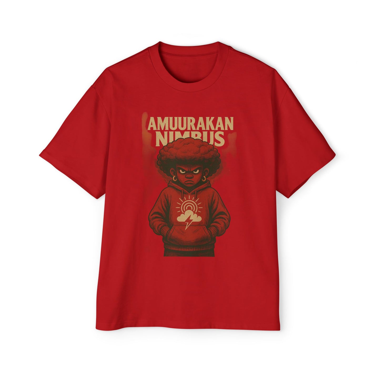 Men's Oversized Graphic Tee - Amuuranakan Nimbus, Casual Streetwear, Unique Art Shirt, Comfort Fit Tee, Bold Statement Apparel