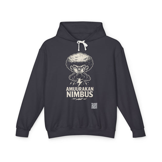 Unisex Lightweight Graphic Hoodie - Amurakan Nimbus, Stylish Sweatshirt, Casual Wear, Unique Gift, Graphic Apparel, Weather Lover