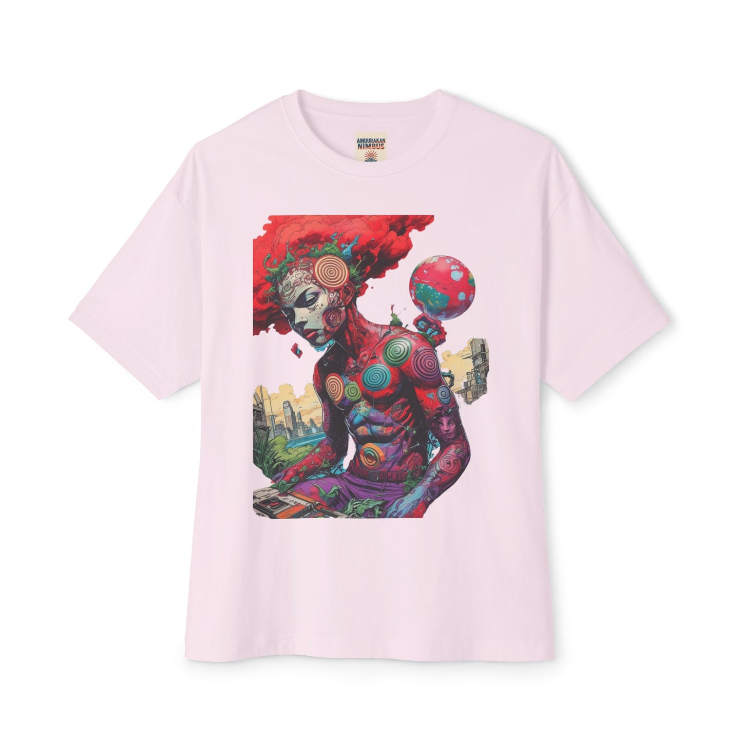 Vibrant Art Graphic Tee, Oversized Unisex Tee, Streetwear Fashion, Artistic Gift, Casual Summer Wear