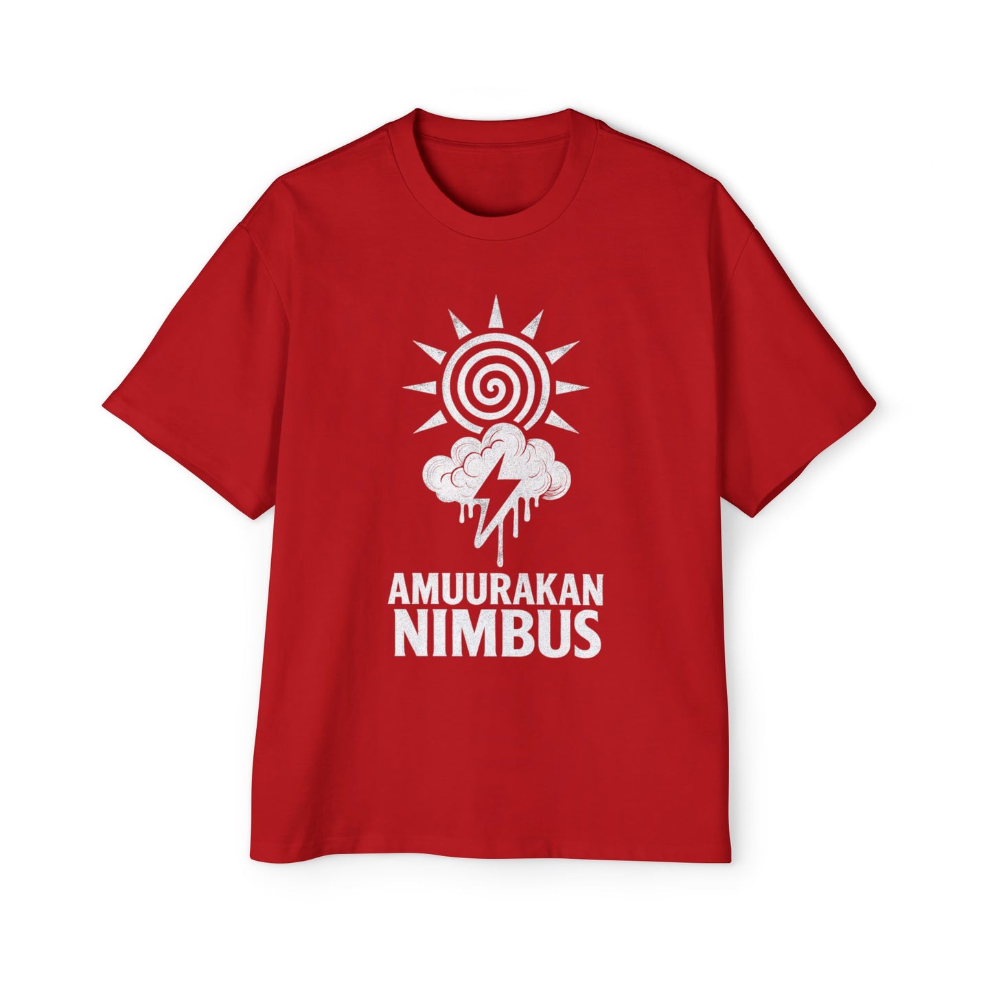 Nimbus Graphic Tee — "Amuurakan Nimbus" Sun & Storm Oversized Shirt