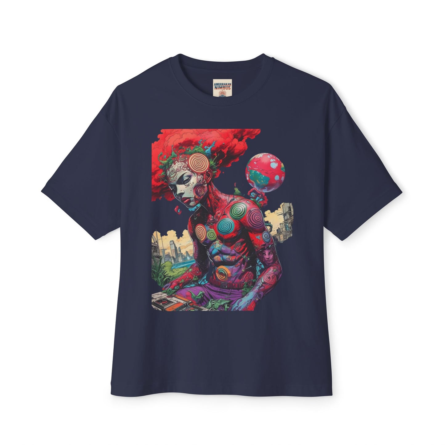 Vibrant Art Graphic Tee, Oversized Unisex Tee, Streetwear Fashion, Artistic Gift, Casual Summer Wear