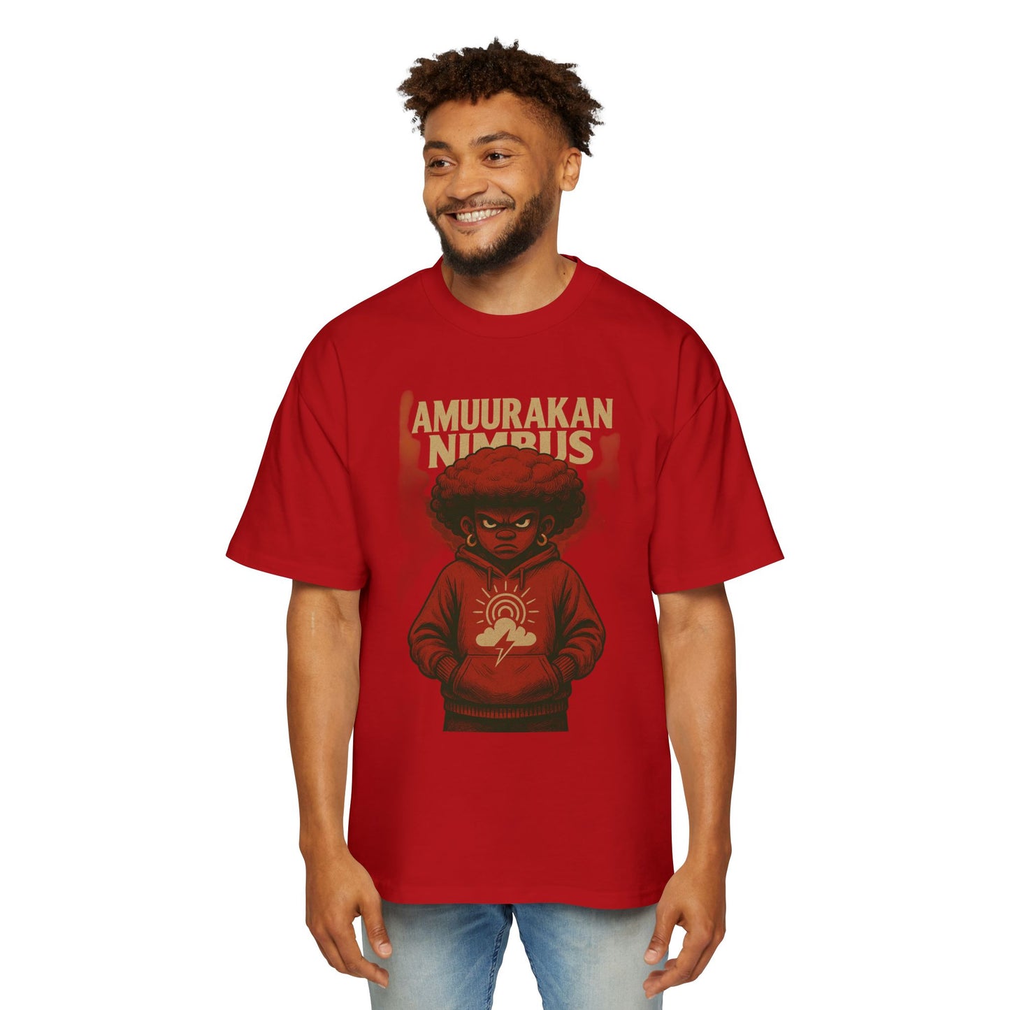 Men's Oversized Graphic Tee - Amuuranakan Nimbus, Casual Streetwear, Unique Art Shirt, Comfort Fit Tee, Bold Statement Apparel