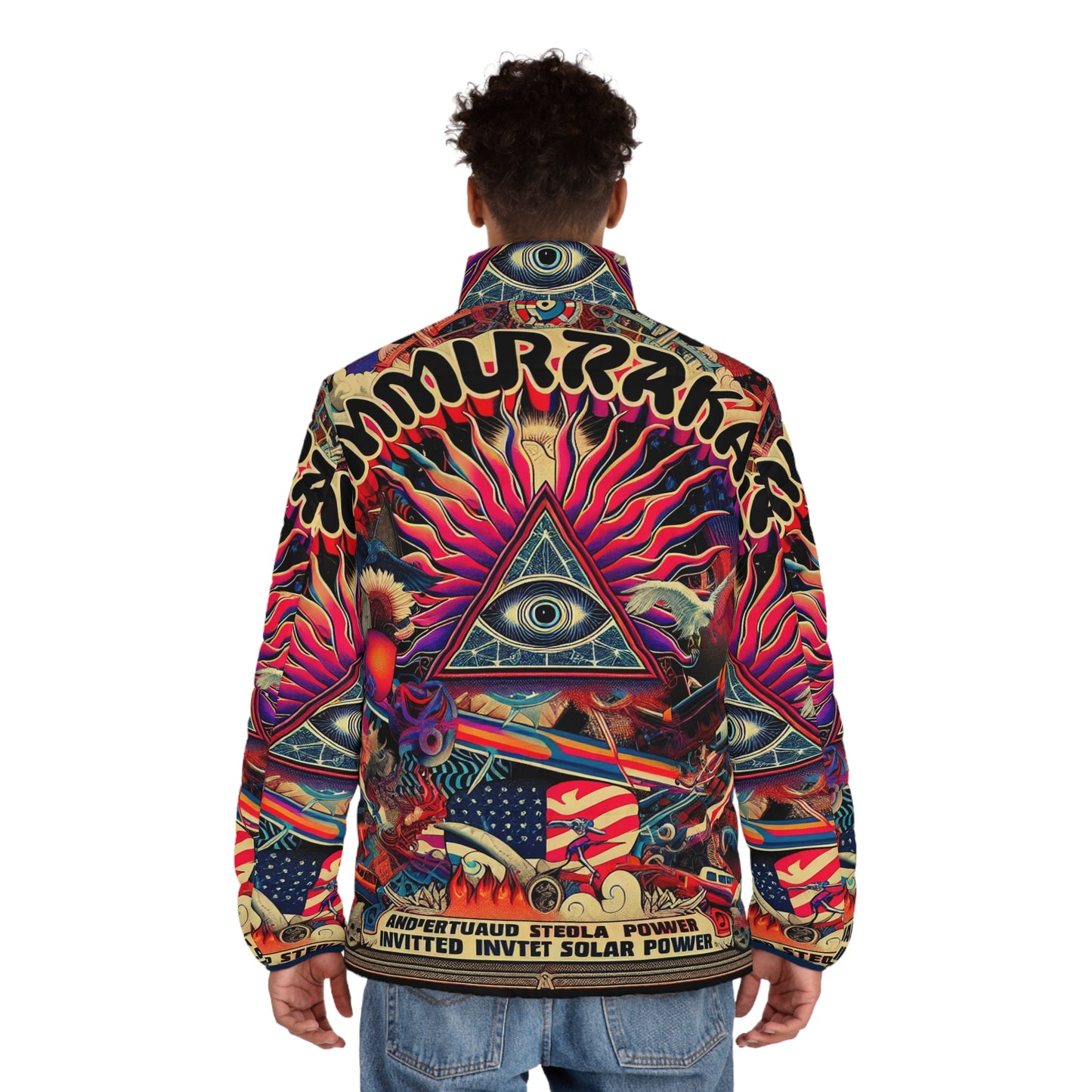 Amuurakan NIMBUS esoteric allover print puffer jacket
