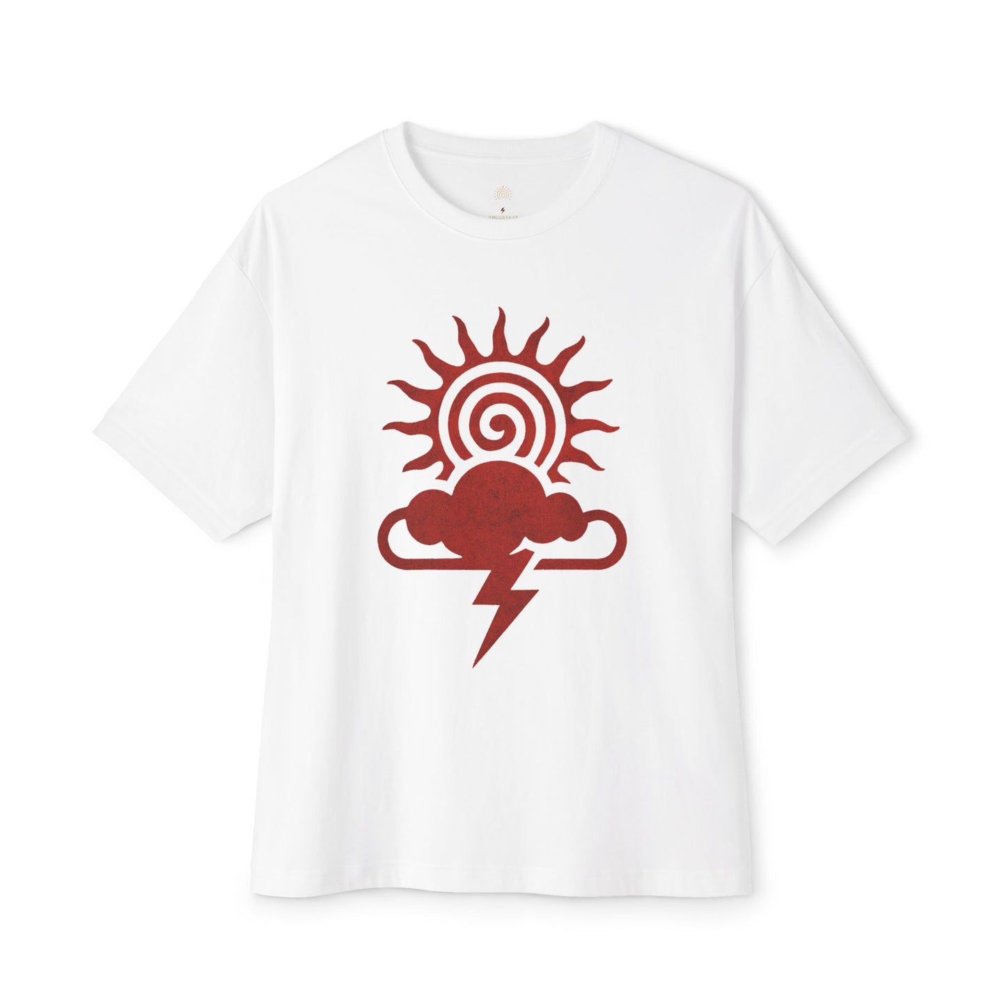 Weather-Themed Unisex Oversized Tee, Fun Graphic Top, Casual Summer Wear, Gift for Weather Lovers, Cloud and Sun Design