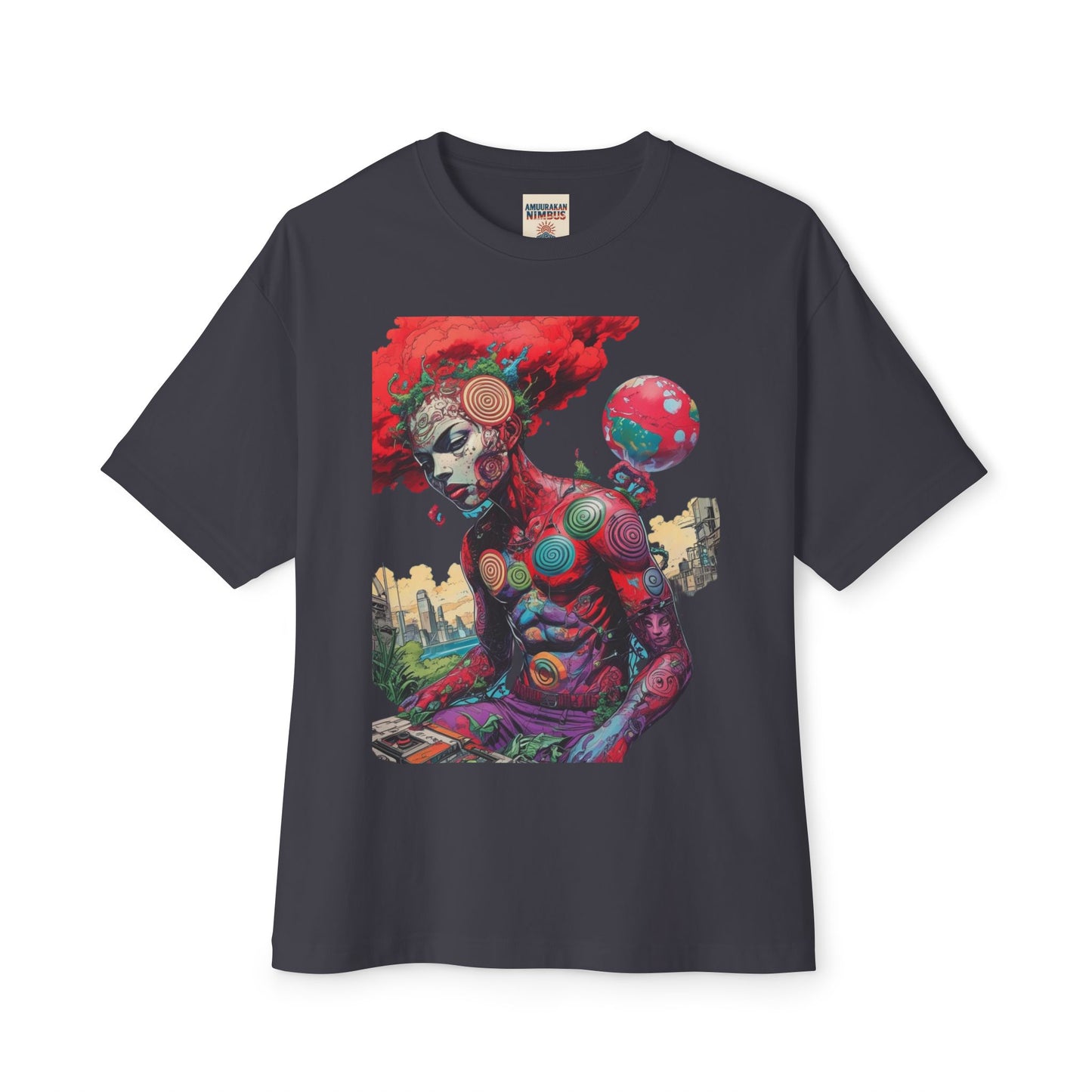 Vibrant Art Graphic Tee, Oversized Unisex Tee, Streetwear Fashion, Artistic Gift, Casual Summer Wear