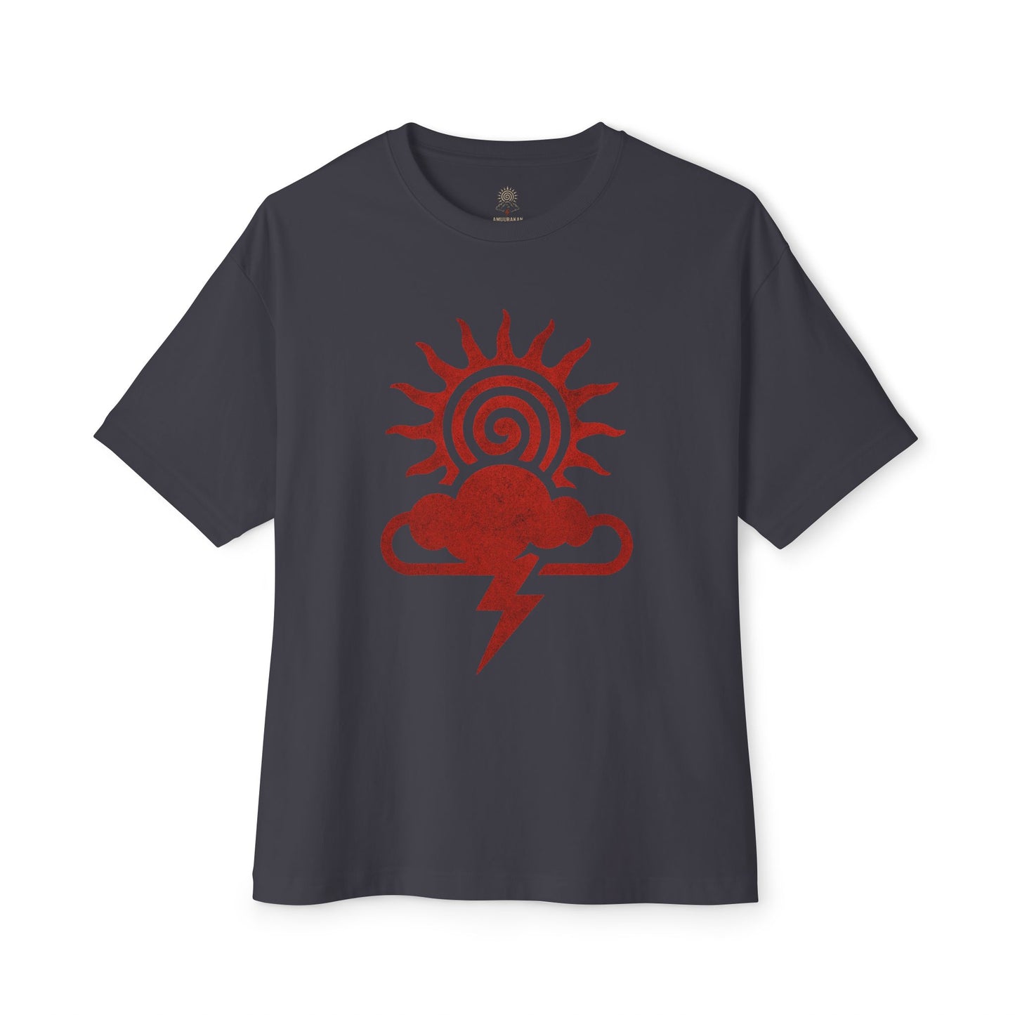 Weather-Themed Unisex Oversized Tee, Fun Graphic Top, Casual Summer Wear, Gift for Weather Lovers, Cloud and Sun Design