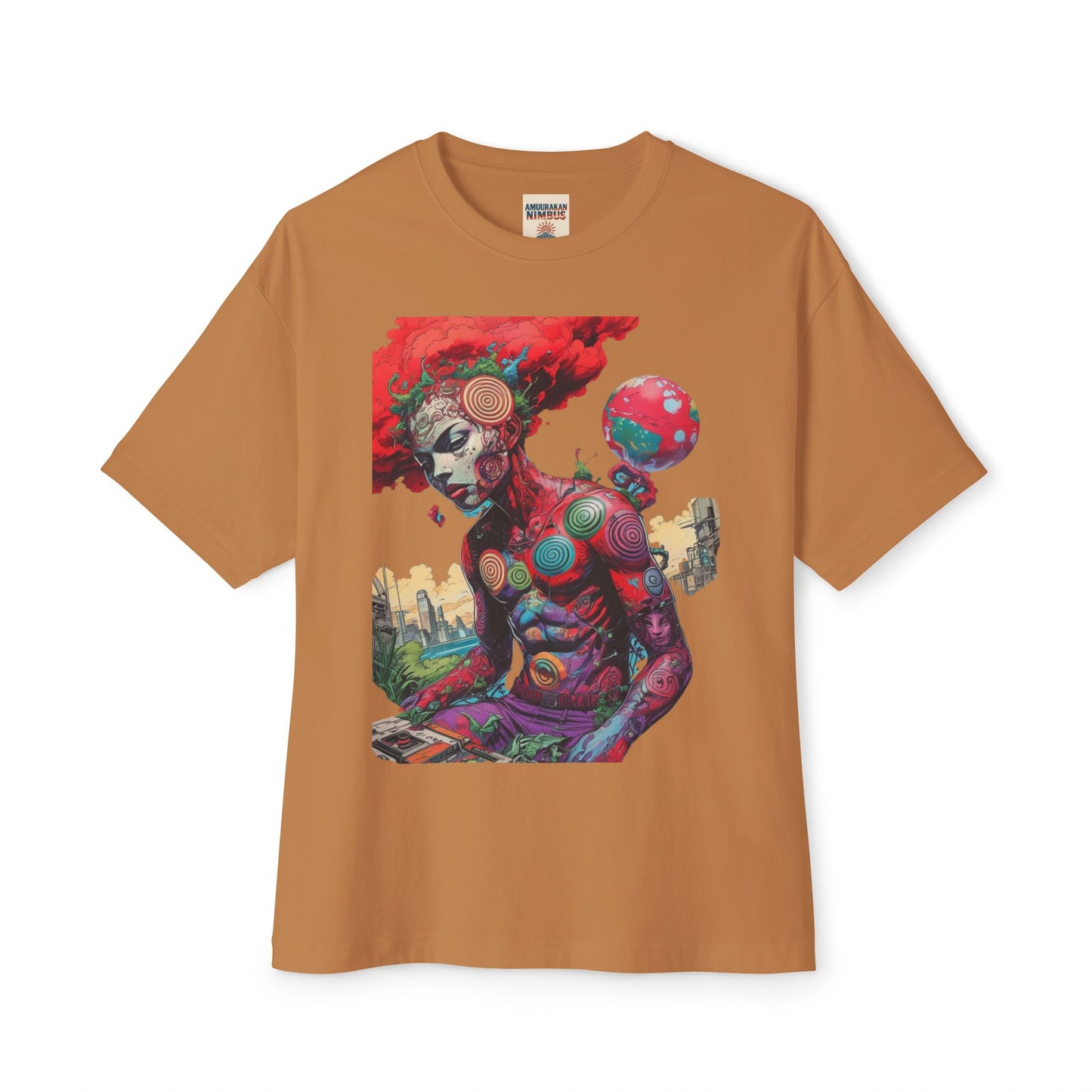 Vibrant Art Graphic Tee, Oversized Unisex Tee, Streetwear Fashion, Artistic Gift, Casual Summer Wear