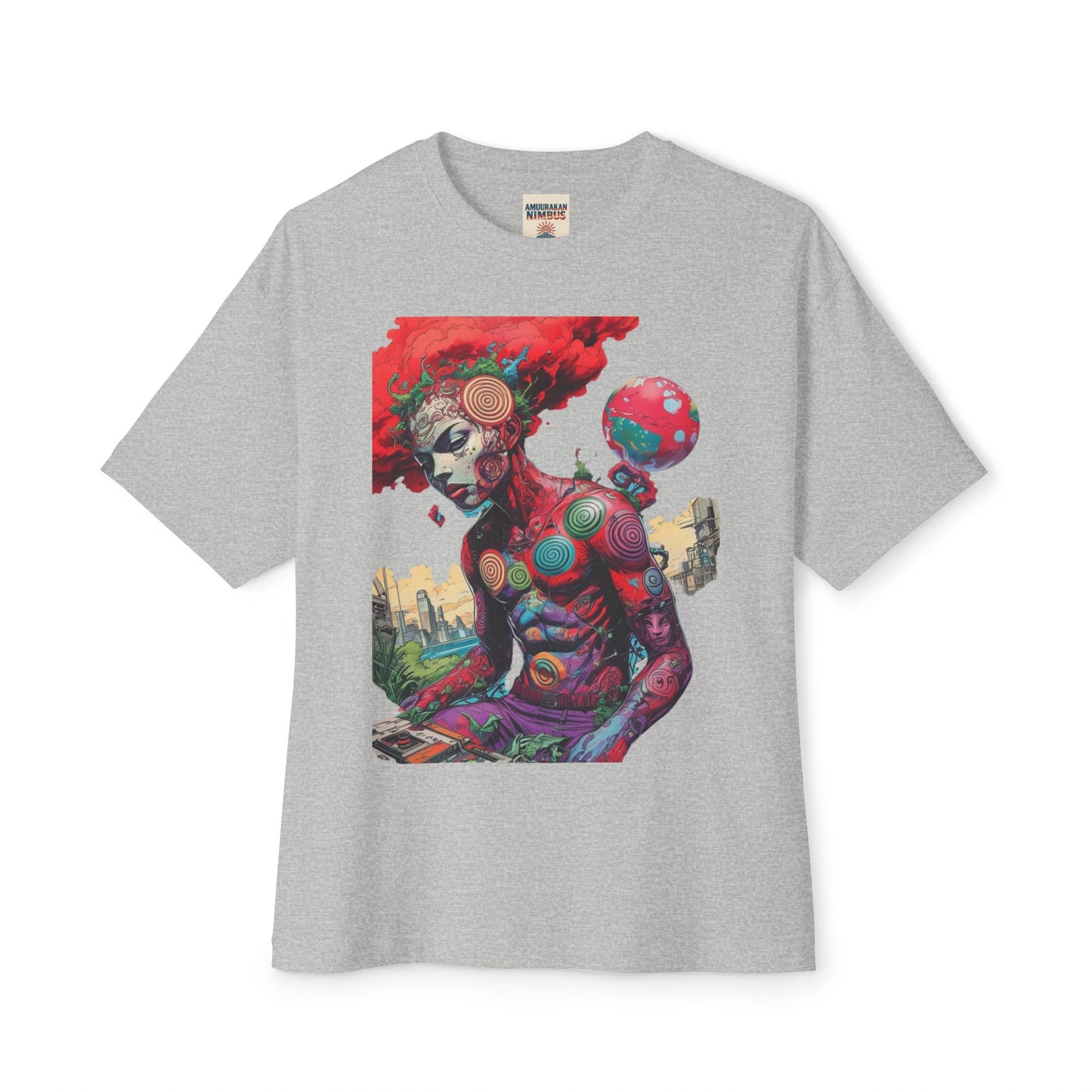 Vibrant Art Graphic Tee, Oversized Unisex Tee, Streetwear Fashion, Artistic Gift, Casual Summer Wear