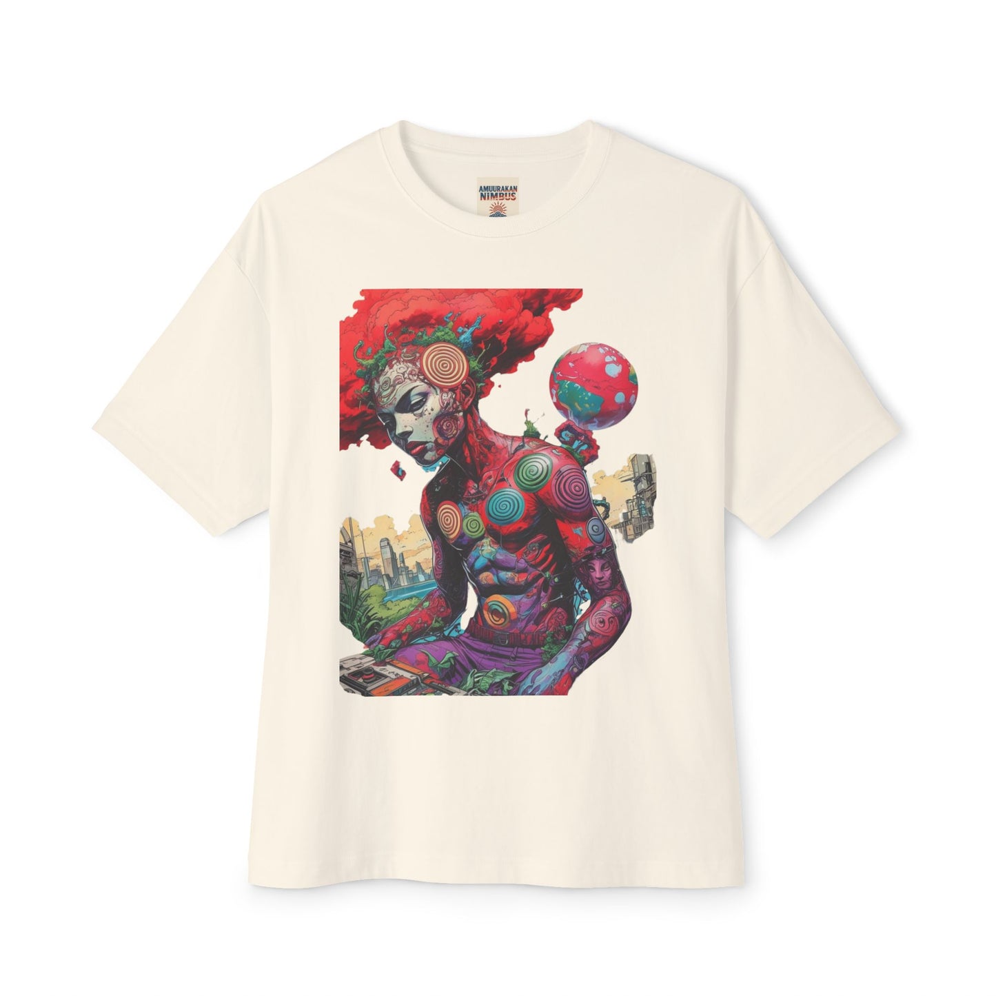 Vibrant Art Graphic Tee, Oversized Unisex Tee, Streetwear Fashion, Artistic Gift, Casual Summer Wear