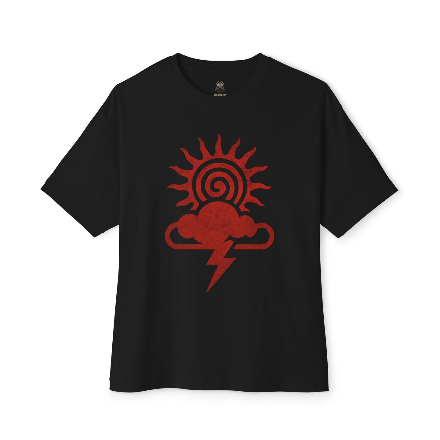 Weather-Themed Unisex Oversized Tee, Fun Graphic Top, Casual Summer Wear, Gift for Weather Lovers, Cloud and Sun Design