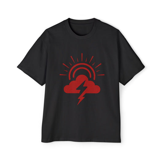 Electric Storm Oversized Tee, Graphic Tee, Unique Men's Shirt, Casual Wear, Outdoor Adventure, Music Festival Outfit