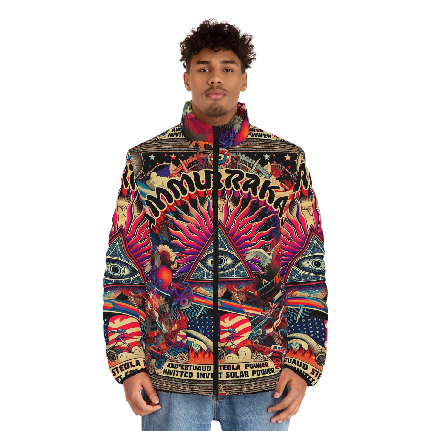Amuurakan NIMBUS esoteric allover print puffer jacket