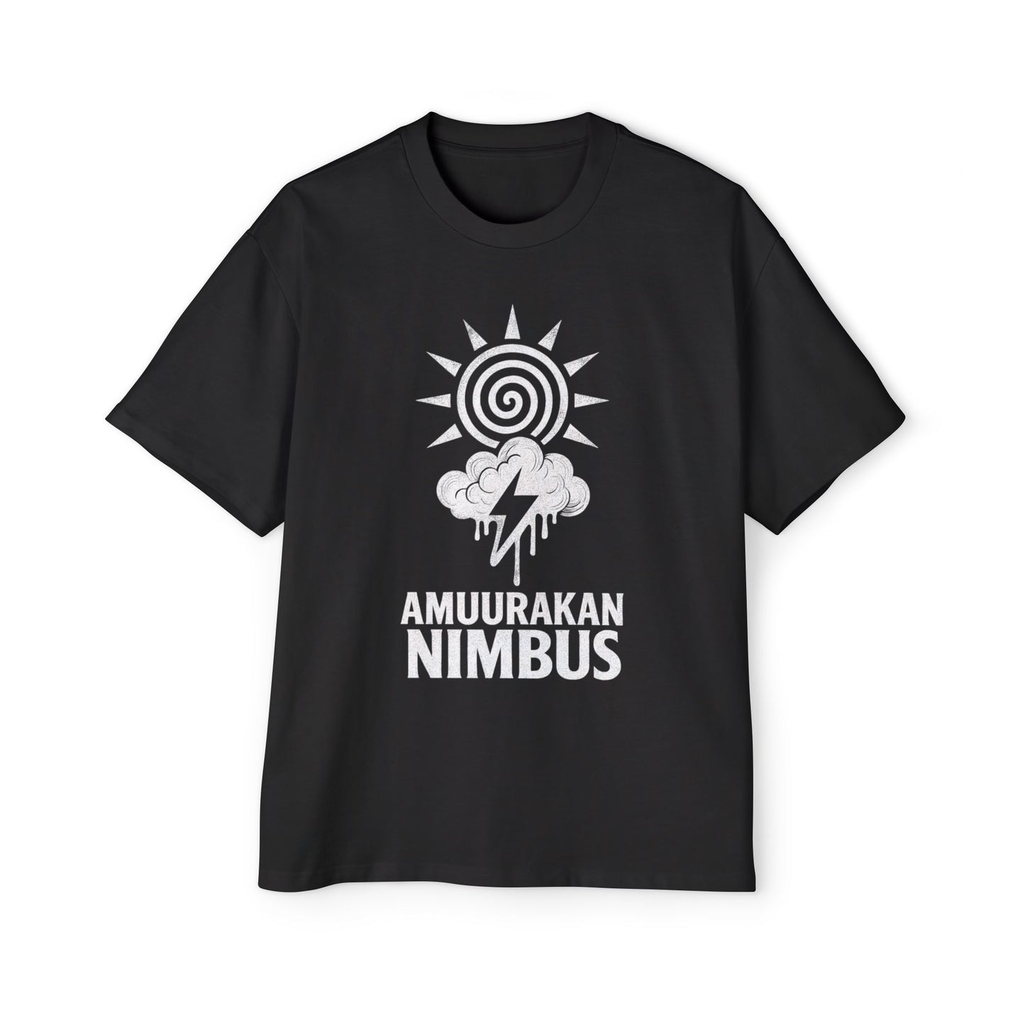 Nimbus Graphic Tee — "Amuurakan Nimbus" Sun & Storm Oversized Shirt