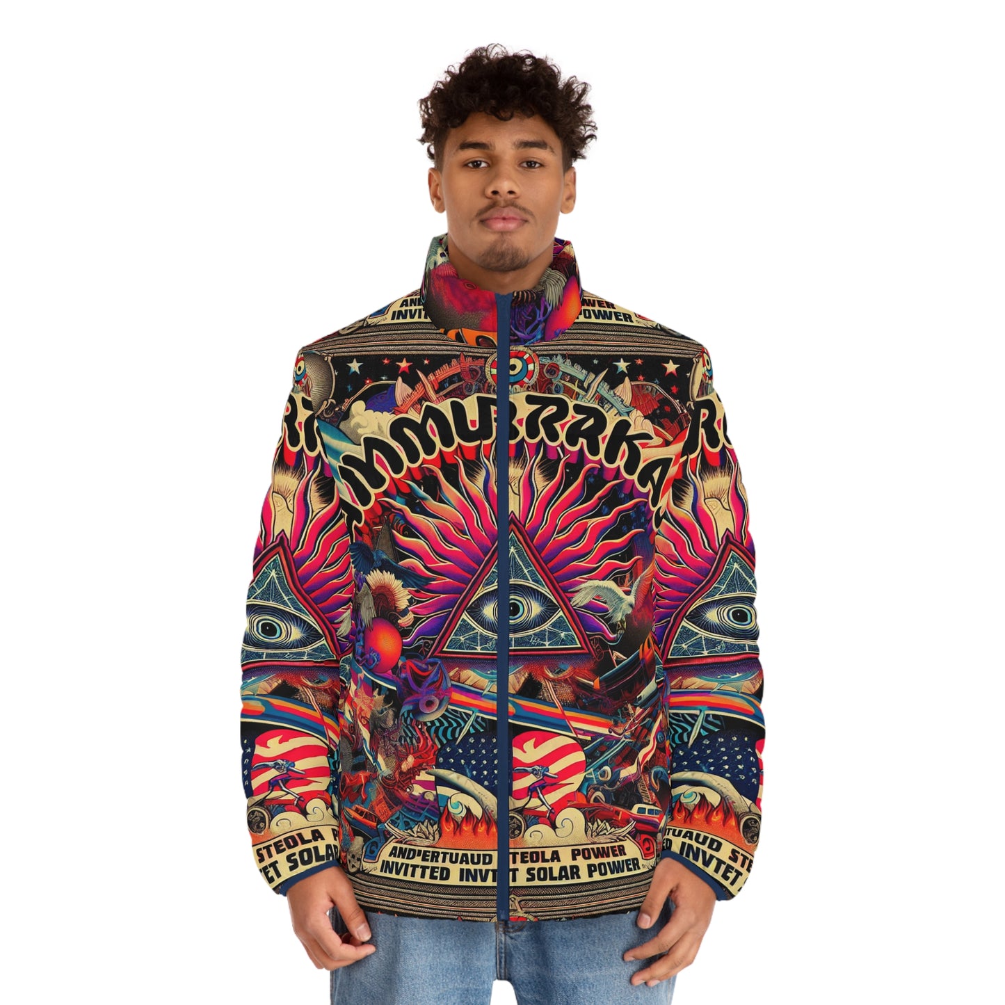 Amuurakan NIMBUS esoteric allover print puffer jacket