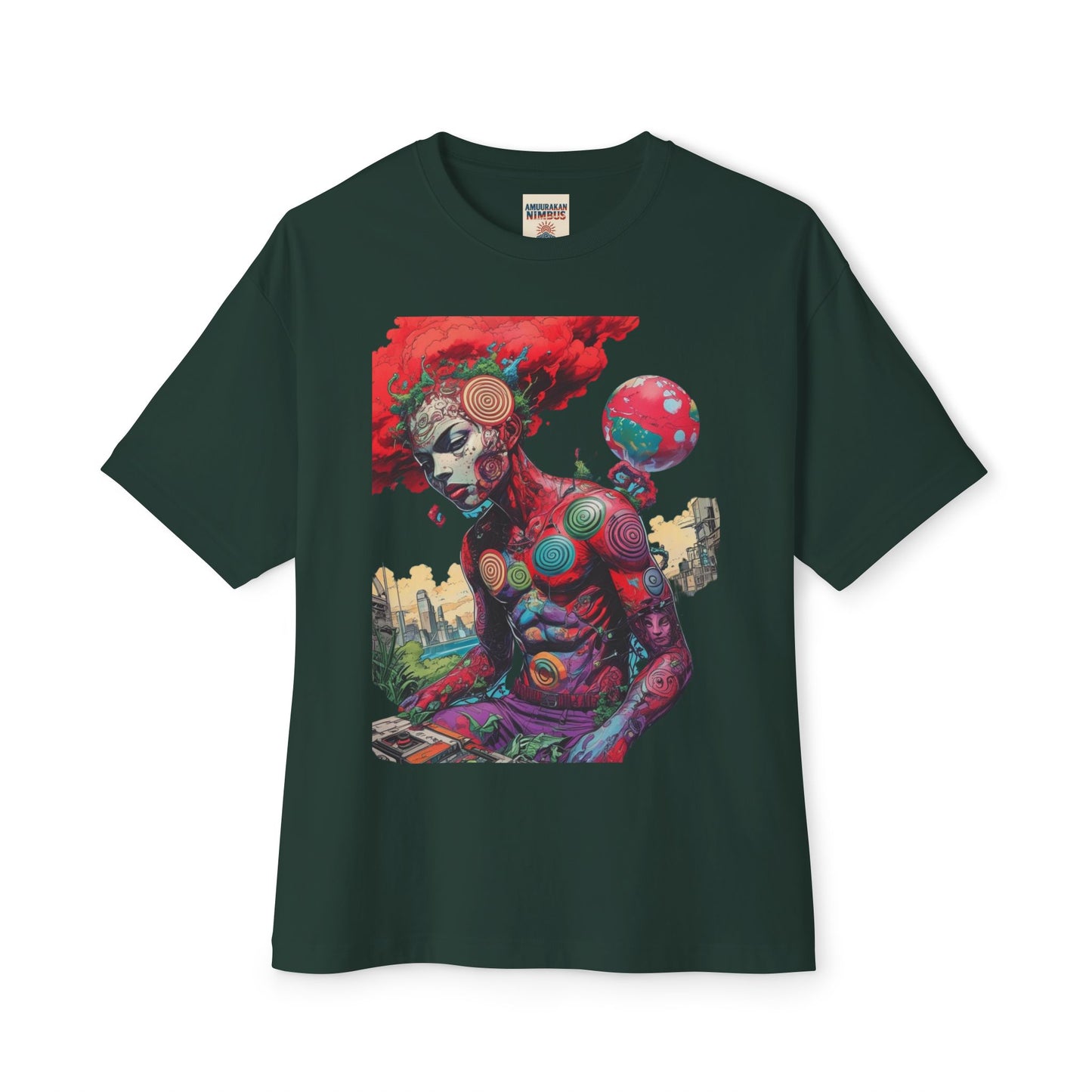 Vibrant Art Graphic Tee, Oversized Unisex Tee, Streetwear Fashion, Artistic Gift, Casual Summer Wear