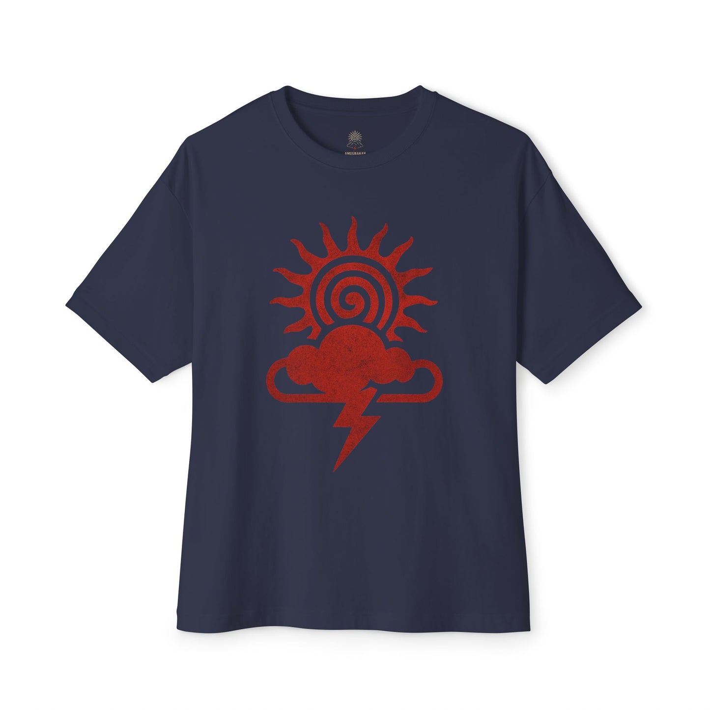 Weather-Themed Unisex Oversized Tee, Fun Graphic Top, Casual Summer Wear, Gift for Weather Lovers, Cloud and Sun Design