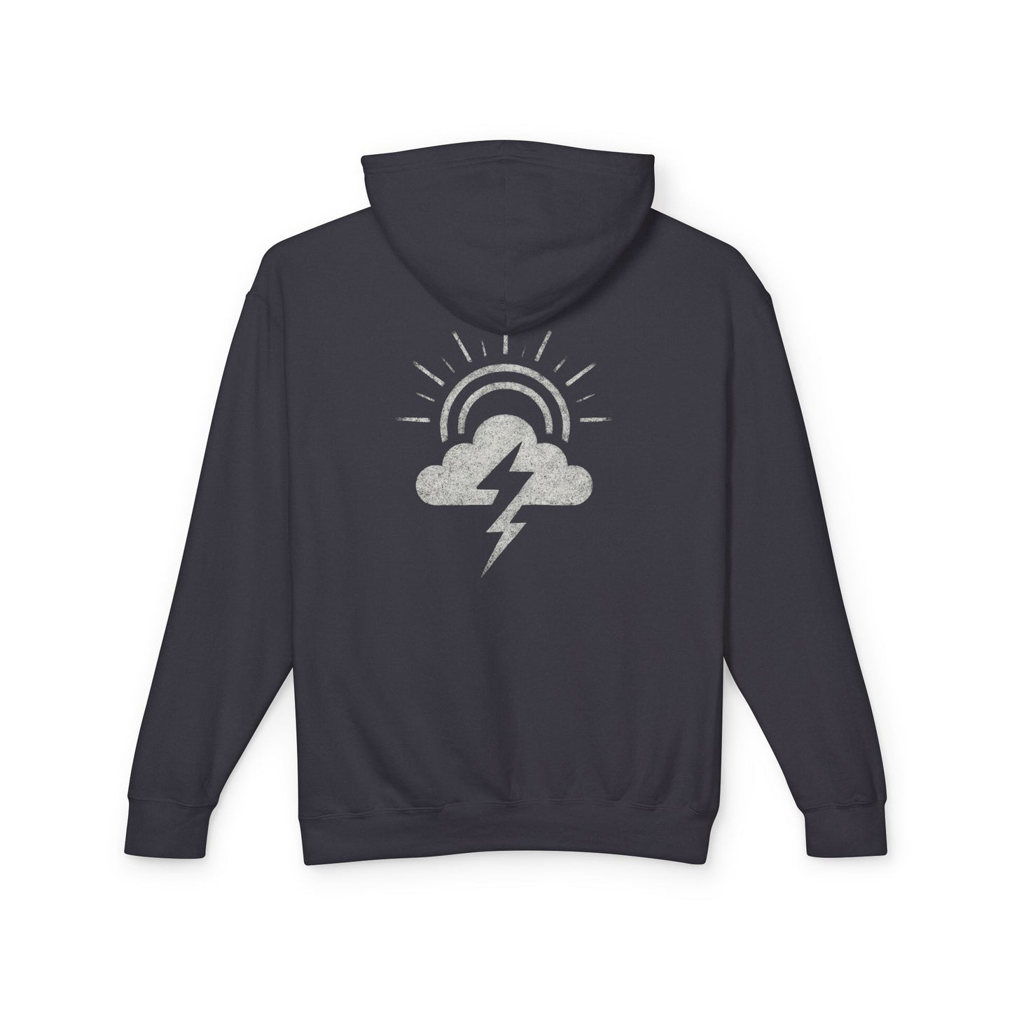 Unisex Lightweight Graphic Hoodie - Amurakan Nimbus, Stylish Sweatshirt, Casual Wear, Unique Gift, Graphic Apparel, Weather Lover