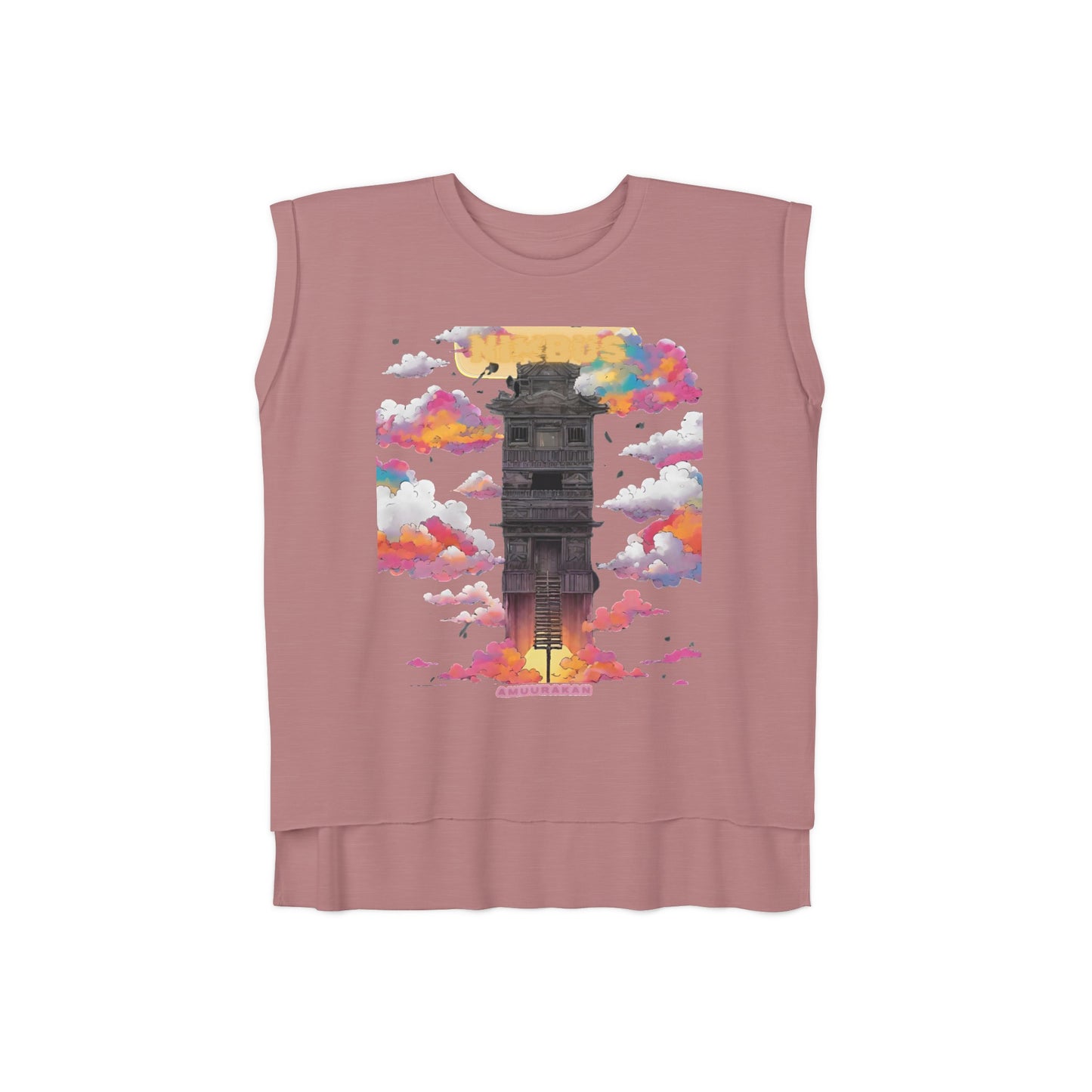 Women’s Flowy Rolled Cuffs Muscle Tee